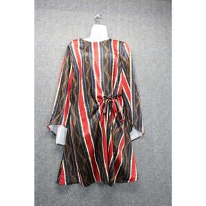 Cache Dress Size Small Chain Link Print Multi Faux Wrap Multi